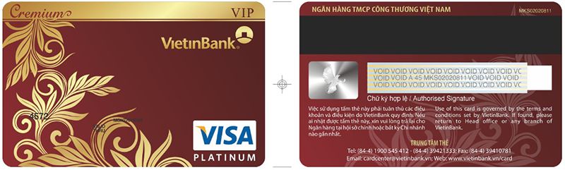 thẻ Cremium visa Platinum