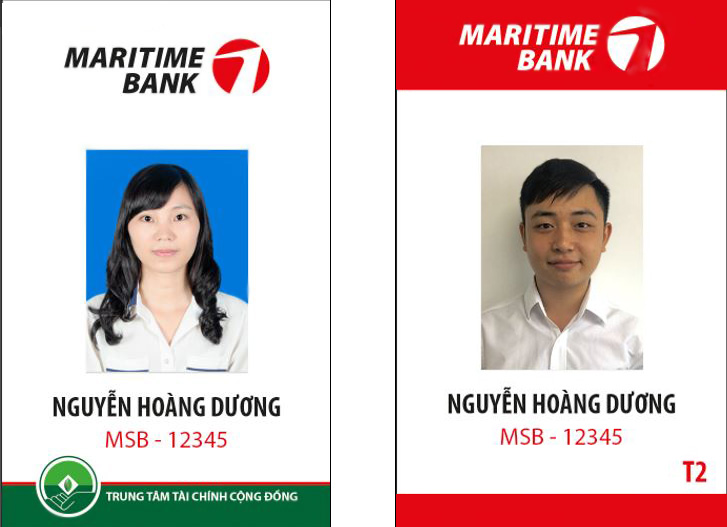mẫu thẻ nhân viên ngân hàng maritimebank