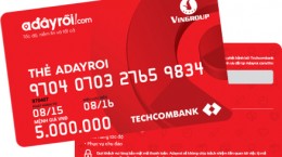 thẻ thanh toán trả trước adayroi của vincommerce và techcombank