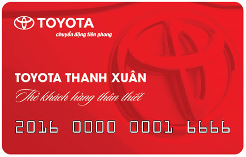 in thẻ khách hàng thân thiết toyota thanh xuân