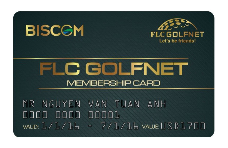 in thẻ thành viên flc golfnet