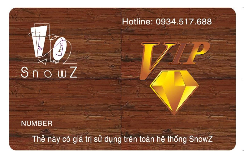 thẻ vip hệ thống nhà hàng snowz